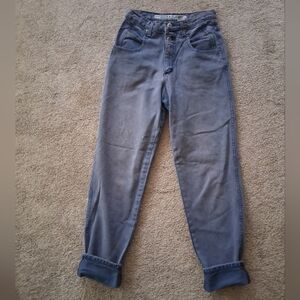 Zena Washed Gray-Blue High-Waist Jeans